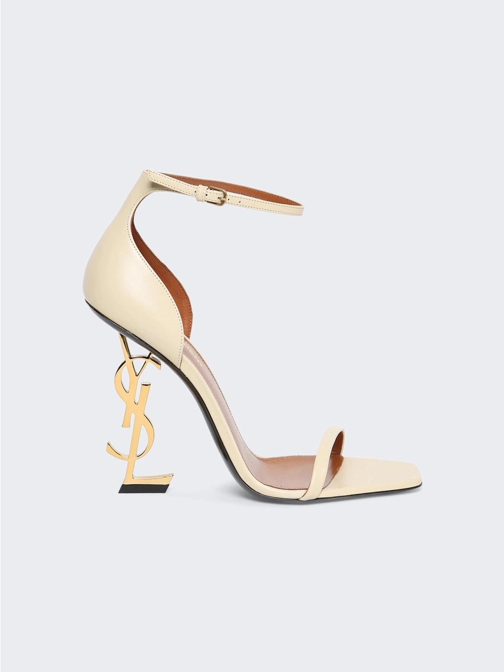 Saint Laurent Cream Opyum 110 YSL Logo Heel Sandal 38.5 8